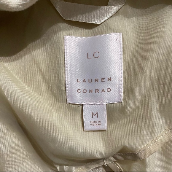 Lauren Conrad Beige Linen Blend Unlined Double Breasted Blazer - Picture 5 of 6